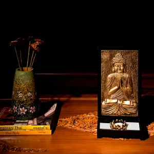 Jardín Zen Buda Dorado Vintage Flor Loto