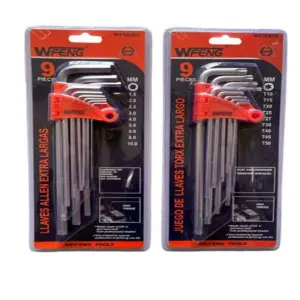 SET LLAVE HEXAGONAL 9 PCS LARGA