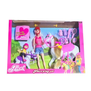 Muñeca Jineta Caballo Cuidado Accesorios