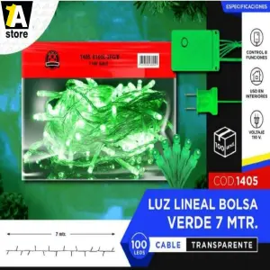 Luz Led Lineal 7 Metros Navideña Cable T