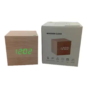 Reloj Digital 6cm Estilo Madera Alarma