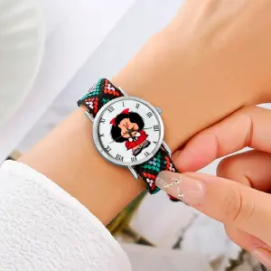 Reloj Mafalda Tejido Hilos Artesanal Muj