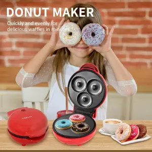Máquina Mini Donas Por 3 Antiadherente