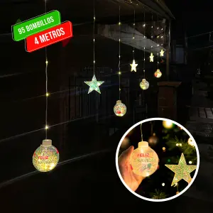 Cortina Estrellas y Esferas 4m 1650