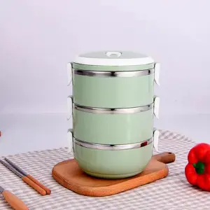 PORTA COMIDA METALICO X3