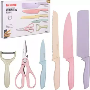 Set De CuchillosX6 Piezas Colores Pastel