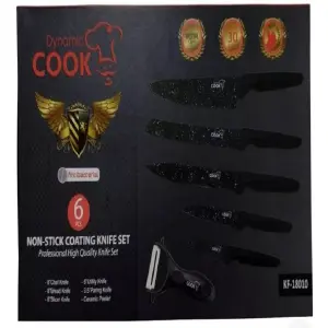 Set cuchillos negro x6 piezas
