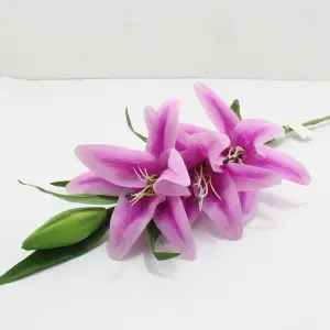 Flor artificial decorativa Lirio x3