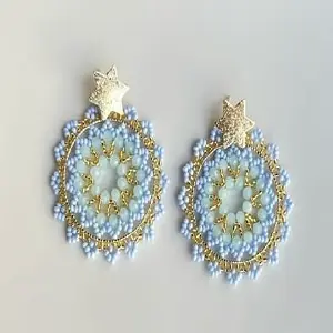 ARETA TEJIDA EN AZUL