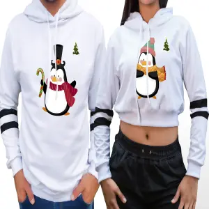 Buzo, Saco Hoodie Parejas pinguinos Nav