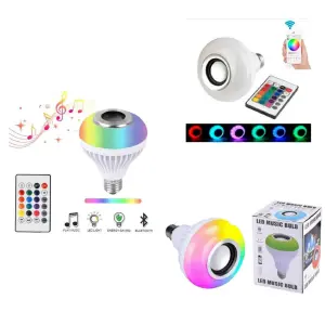 BOMBILLO PARLANTE CON LUCES RGB PL-888