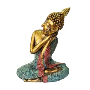 Buda Dorado Sentado Decoración Prosperid