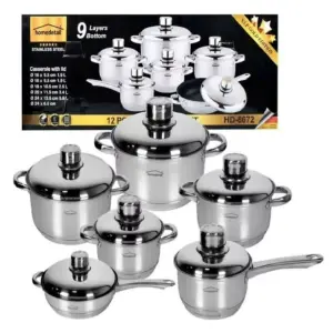 Bateria De Ollas 12 Piezas En Acero