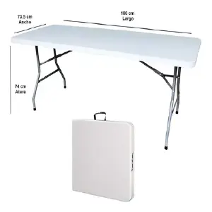 Mesa Plegable Mesa 1.8m: La Solución Perfecta para tus Eventos al Aire Libre - Mesa 1.8m Plegable Tipo Portafolio