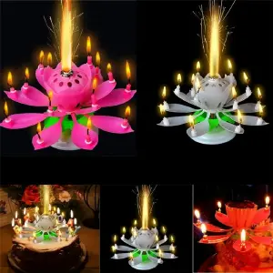 Vela Flor Musical Para Cumpleaños