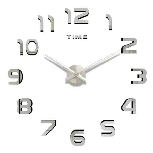 Reloj Pared Moderno Analogico Plata