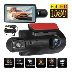 Camara Dvr Doble Lente Gps Para Carro Fu