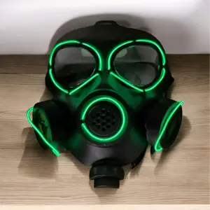 Máscara de Gas Luz Led Verde Halloween