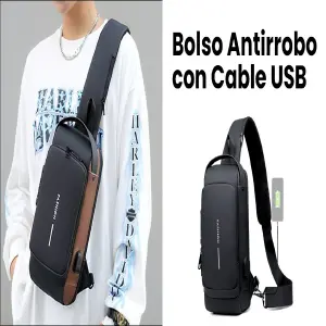 BOLSO ANTIRROBO NEGRO CON DORADO