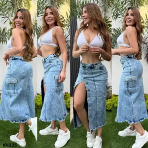 FALDA LARGA TELA STRECH K4225
