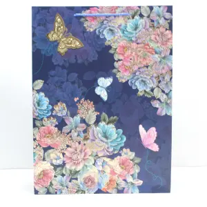 BOLSA REGALO TALLA L ESTAMPADO FLORES Y