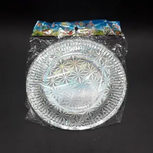 PLATO METALIZADO HOLOGRAFICO  PLATEADO