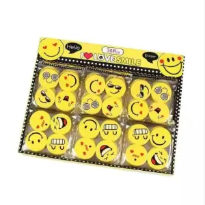 BORRADOR PEQUEÑO CON FIGURA EMOJIS X 4 U