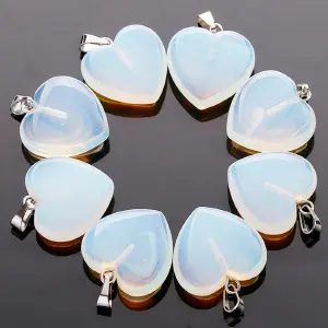 Collar Corazon Cuarzo Piedra Luna