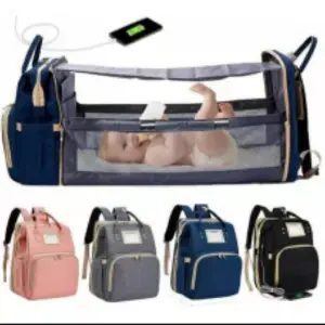 Pañalera tipo morral y cuna portatil