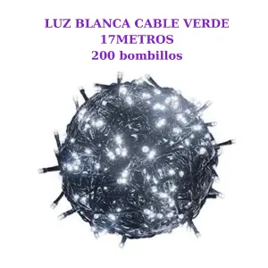LUCES DE NAVIDAD CABLE VERDE 16 METROS