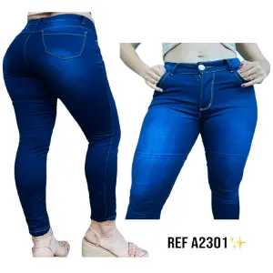Jeans Skinny de 1 botón - Negro y Azul