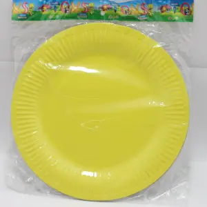 PLATO AMARILLO CARTON 23CM X 10 UNIDADE