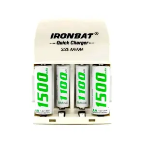 Cargador De Pilas Doble Ironbat Aaa Aa +