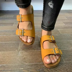 Sandalias de cuero para dama nueva colec