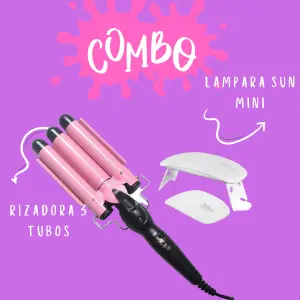 COMBO RIZADOR 3 TUBOS + MINI LAMPARA SU