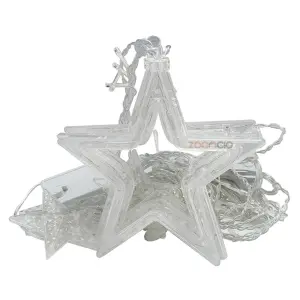 Cortina Punta Estrella Led 3M Blanco