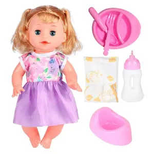 Muñeco Bebe Tetero Pañal Utencilios Vaci
