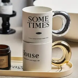 Pocillo decorativo blanco house