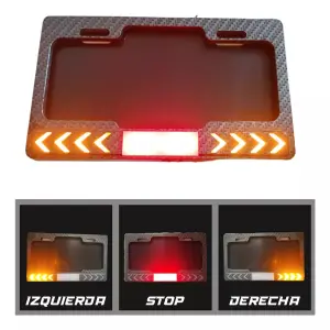 PORTAPLACA MOTO LED STOP INTEGRADO LUJOS