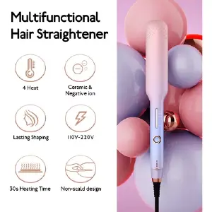 Plancha de Pelo 2 en 1: ¡Liso Perfecto y Rizos Envidiables! - Plancha de Pelo 2 en 1