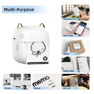 Mini Impresora Térmica De Etiquetas Gato