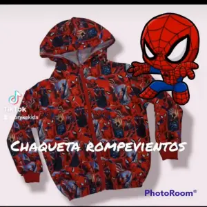 Chaqueta rompevientos niño spiderman roj