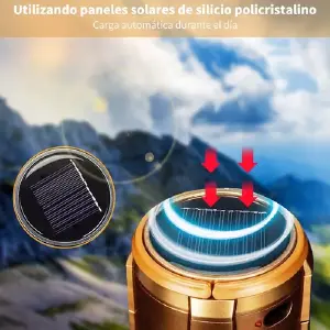 Ventilador linterna luz led solar