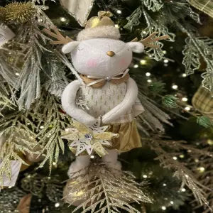 MUÑECO NAVIDAD RENO DE PIE DORADO