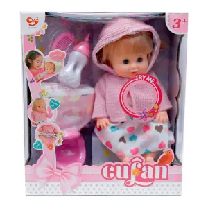 Muñeco Bebe Abrigo Rosa Pañal Vacinilla