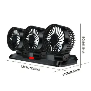 Ventilador de Carro X3 Cabezales HY4006A: ¡Frescura en la Carretera! - VENTILADOR CARRO X3 CABEZALES HY4006A