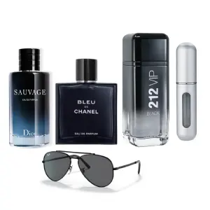 PROMO(3 PERFUMES+GAFAS RAYBANN+PERFUMERO