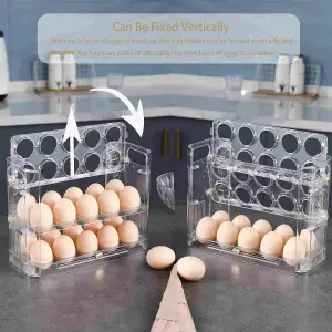 Organizador de Huevos de 3 Niveles: ¡Mantén tus huevos frescos y organizados! - Organizador De Huevos De 3 Niveles