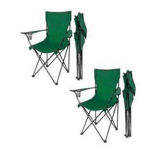 Silla Plegable Con Portavasos Camping x2