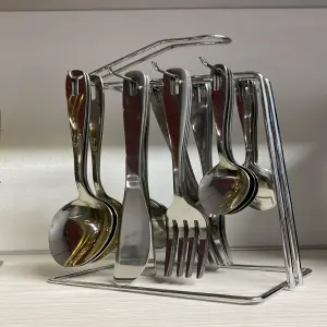SET CUBIERTOS ACERO INOXDABLE CON BASE